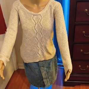 Vintage Floral Knit Sweater with bottons in  the back | Cream & Rose | Size S
